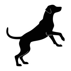 A clean vector Dog silhouettes on a white background, in black with simple vector style