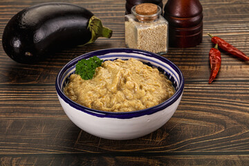 Eggplant dip - Mutabal with tahini paste