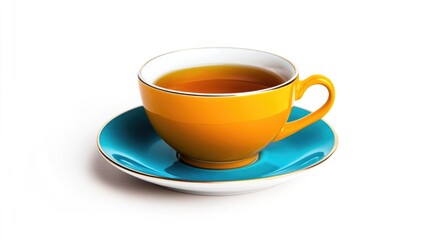 Tea Time: A Blue and Green Ceramic Cup of Tea