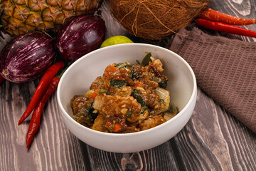 Prawn with vegetables and oyster sauce
