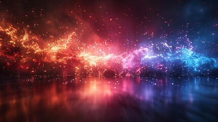 High-tech red and blue glowing horizon futuristic digital high resolution background