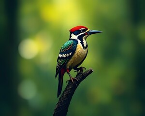 Obraz premium intricately designed Celtic Woodpecker bird logo,ultra hd realistic with transparent background 