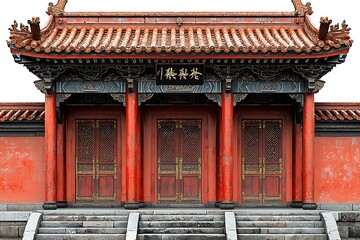 Fototapeta premium Historic temple doors china high resolution picture