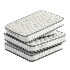 Comfortable mattresses stacked on a Transparent background ideal for rest and relaxation, mattresses isolated on PNG background