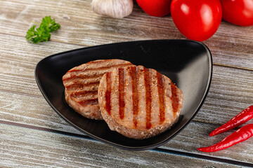 Grilled tuna steak fillet medallion
