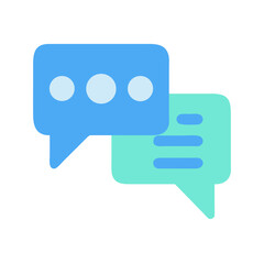 Communication Icon with Chat Bubbles on Black Background