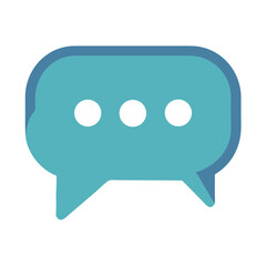 Blue Communication Bubble with Dots Icon Illustration Vector