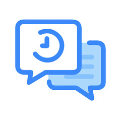 Time-sensitive message icon with speech bubbles illustration graphic