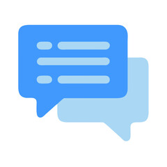Fototapeta premium Blue Speech Bubbles Flat Icon for Messaging App