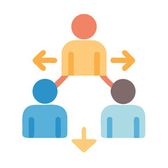 Teamwork Communication Network with Hierarchy Illustration