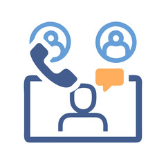 Virtual Meeting, Online Communication, Conference Call vector illustration