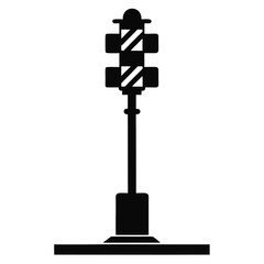 A vintage monochrome railway signal tower stands strong against the clean white backdrop