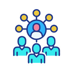 Team Connection and Networking Icon Illustration Vector