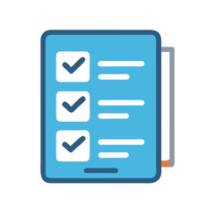 Digital Checklist Icon on Tablet with Completed Tasks