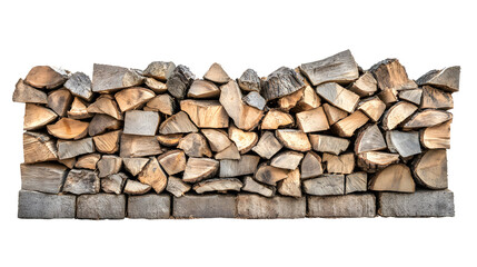 Wooden Firewood Stacked Neatly