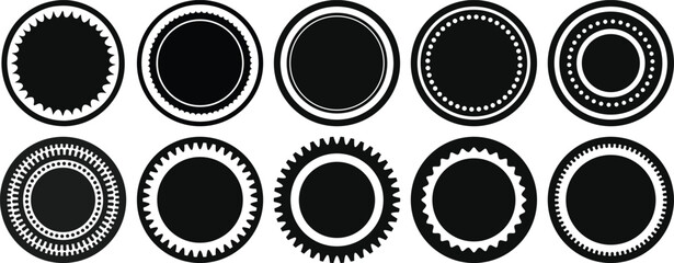 Elegant Black and White Circular Frame Designs Perfect for Logos Branding and Decoration Made with Adobe Illustrator