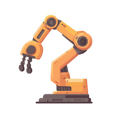 2D flat Robot Arm vector illustration, isolated on a white background.