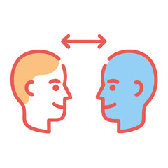 Communication, understanding, and empathy between two people concept