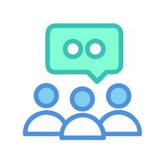 Collaboration, Communication, Teamwork, and Discussion in Group Icon