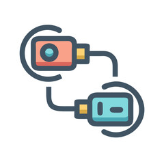 Data synchronization icon illustrating connection and data transfer