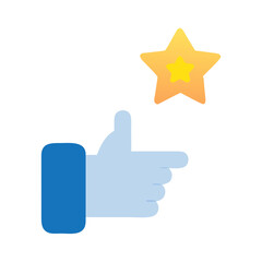 Hand and Star Pointing - Success, Excellence, Recommendation