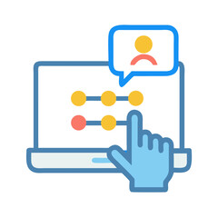 Data Privacy on Laptop with User Verification Icon