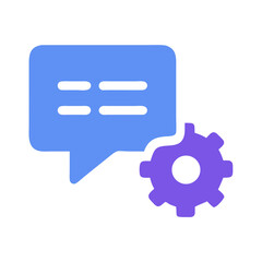 Chat settings vector icon. Customization and support concept.