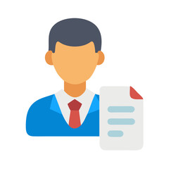 Businessman Holding Document Icon | Vector Illustration Design