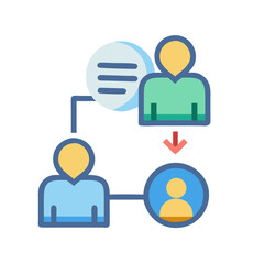 Obraz premium Team Hierarchy Workflow Structure People Management Process Icon