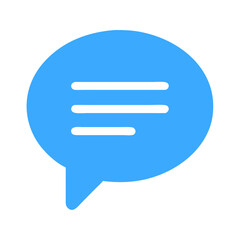 Blue speech bubble icon representing communication and messaging