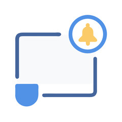 Notification Icon with Bell Symbol on Black Background