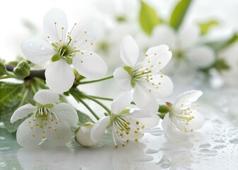 Angel Flowers on White Background