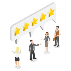 Naklejka na ściany i meble 3D Isometric Flat Illustration of Client Feedback, Customer Satisfaction And Loyalty