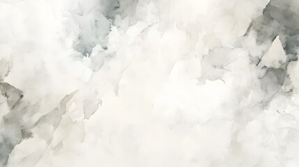 Watercolor painting features blurred, textured grey washes on a white background, evoking a cloudy effect.