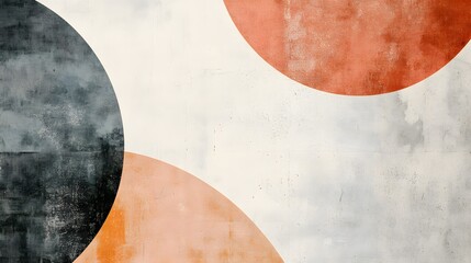 Abstract digital illustration features two overlapping circles in neutral tones against a white background.
