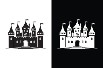 Fototapeta premium Castle icon vector on White Background ,Vector Art Illustration on white background.