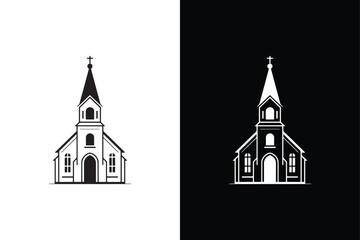 Church icon vector on White Background ,Vector Art Illustration on white background.