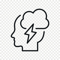 anxiety mental health vector line icon