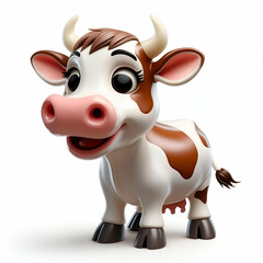 Fototapeta premium Cartoon Cow Smiling Animal Illustration