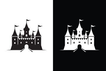 Obraz premium Castle icon vector on White Background ,Vector Art Illustration on white background.