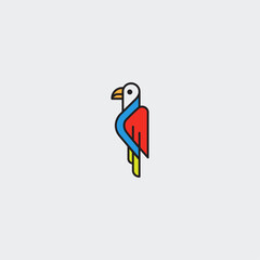 Obraz premium Eagle icon logo flat vector design