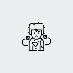 Dirty human icon logo flat vector design