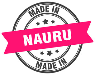 Made in Nauru round sign. Made in Nauru stamp.