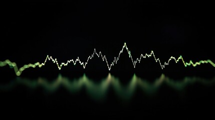 Green data wave on black.