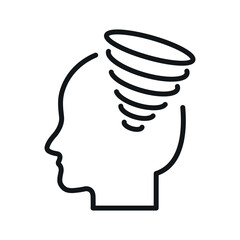 anxiety mental health vector line icon