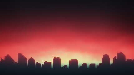 Fototapeta premium City Skyline Sunset Silhouette. (1)