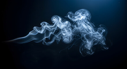 Obraz premium Mystic Swirls Of Rising Vapor Floating In The Dark Backdrop