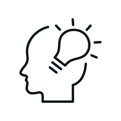 Positive thinking vector line icon