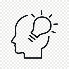 Positive thinking vector line icon