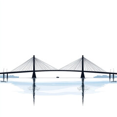 Fototapeta premium Cable stayed bridge over calm water
